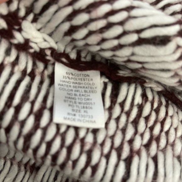 UMGEE Fringed Boho Aztec Cardigan Burgundy and Cream Size XL - Picture 11 of 11